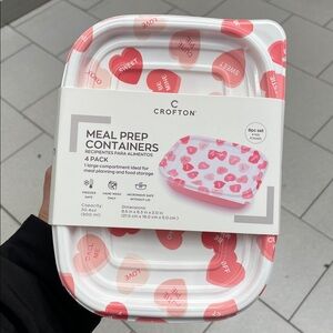 Crofton Pink & Cream Meal Prep Containers 8 Pack Valentine’s Day Limited Edition